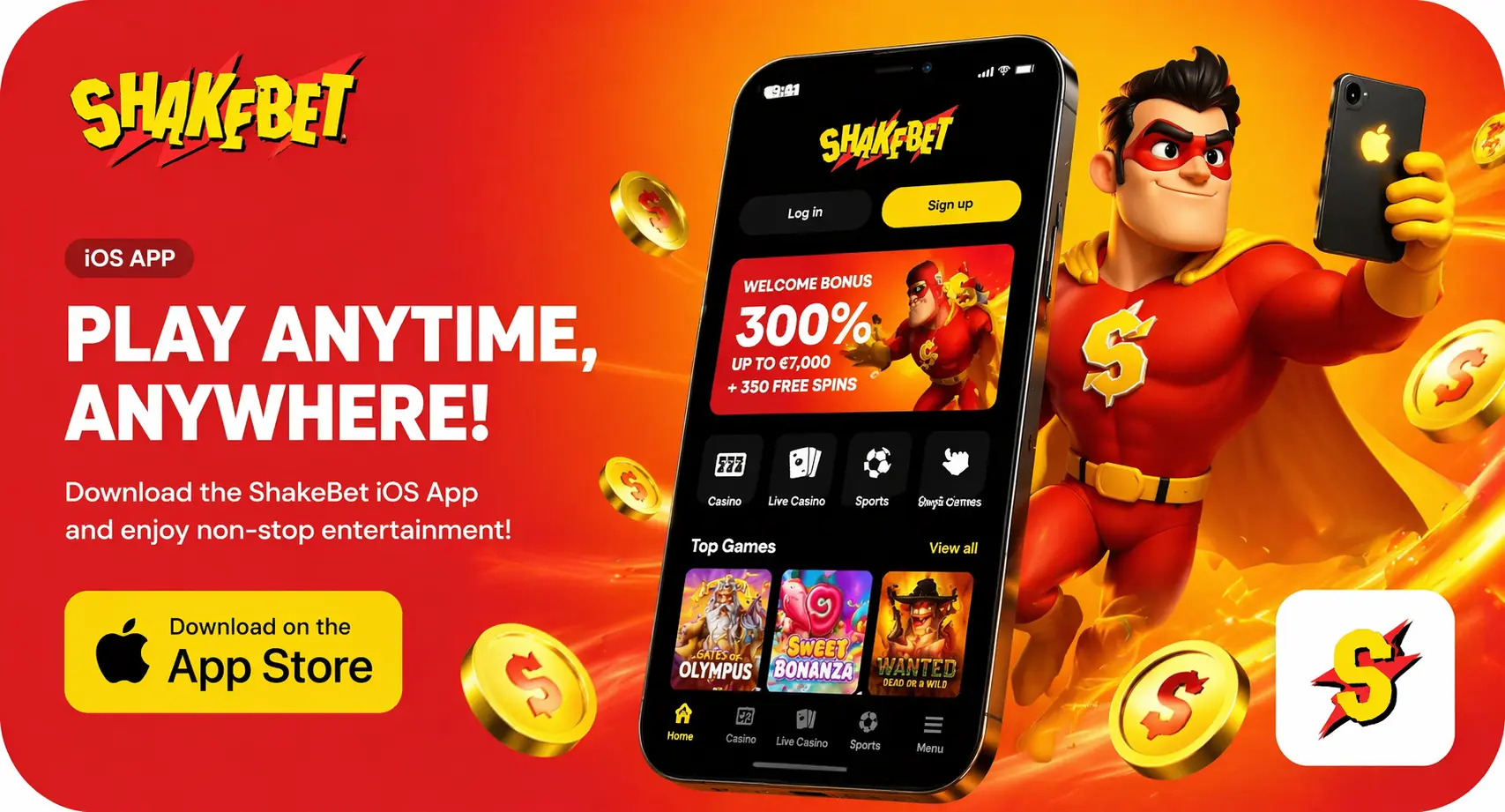 ShakeBet Casino App Screenshot